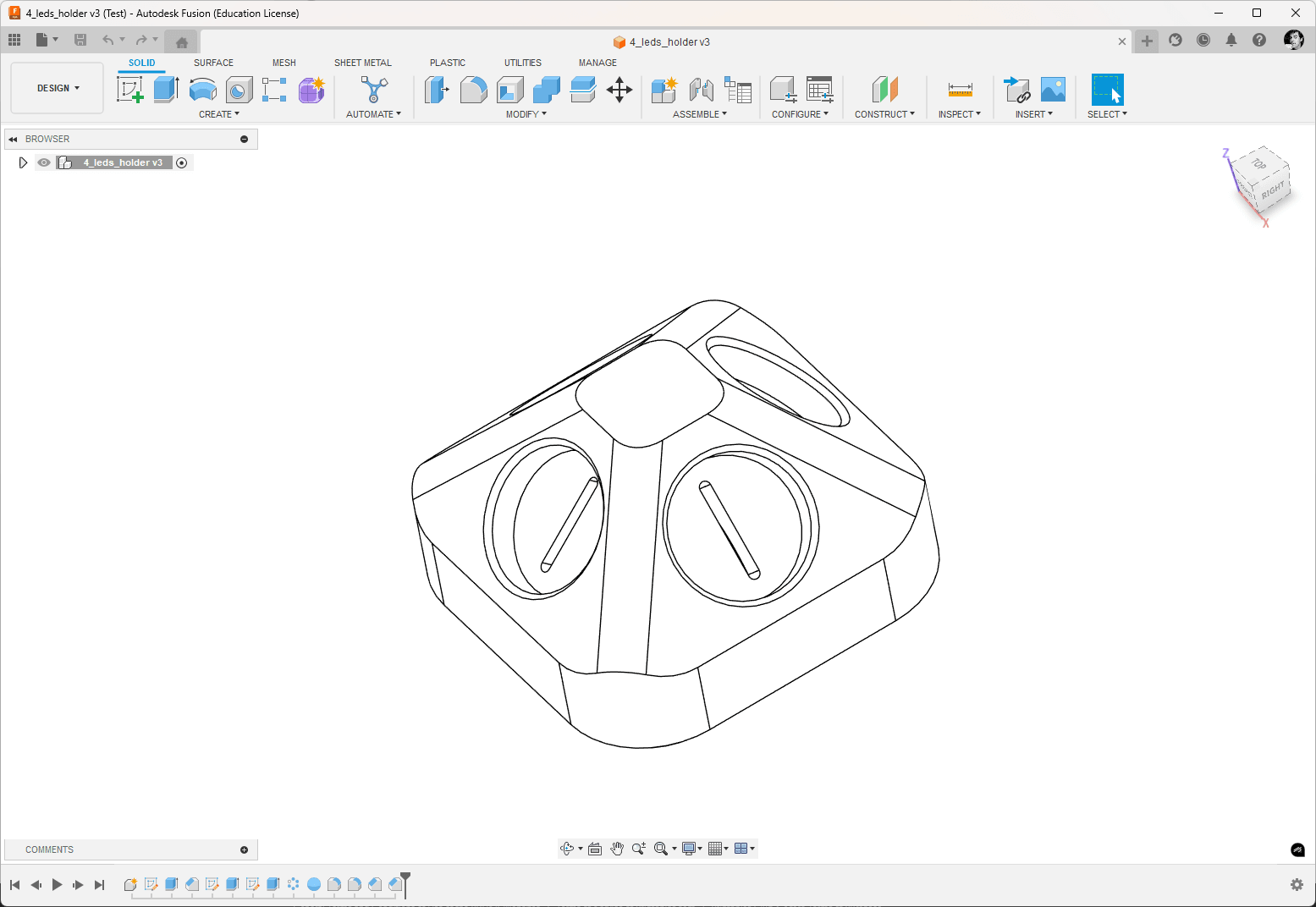 Four LEDs mount 3d model