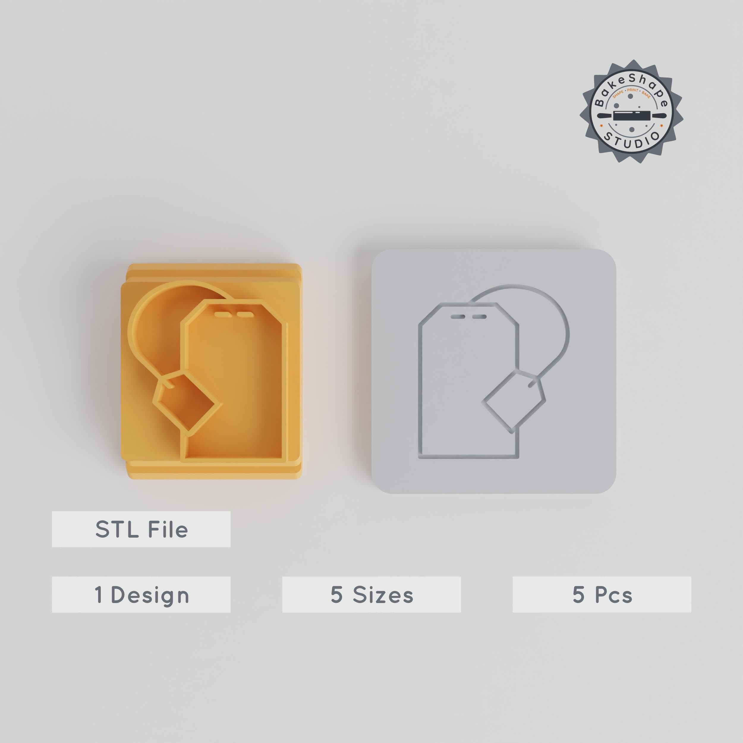 Tea Bag Stamp Tile Collection, 5 Sizes 20-40mm, Ideal for Clay, Cookie & Fondant Crafting PRODUCT_4194 3d model