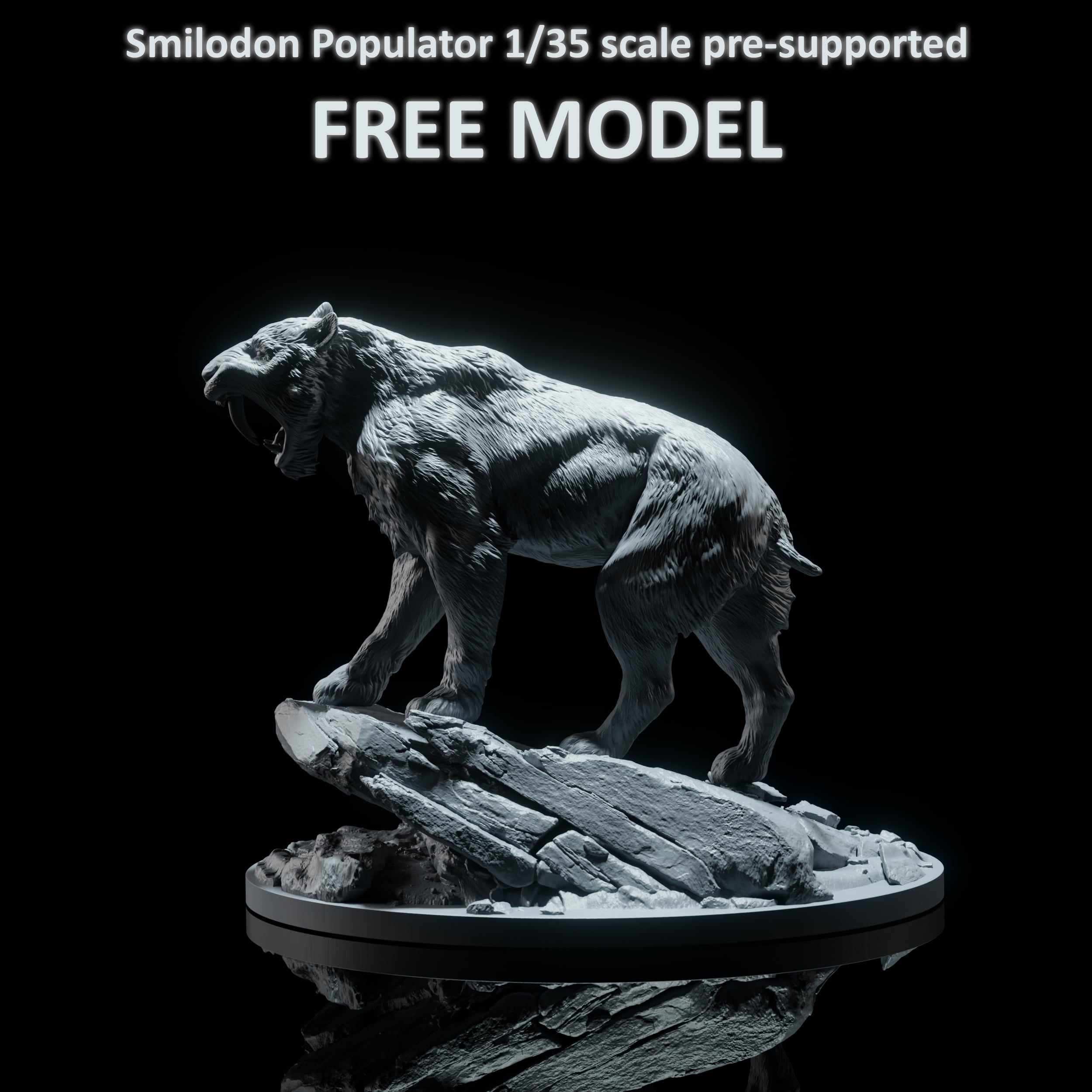 Smilodon Populator Free 3d model