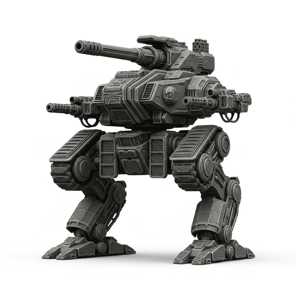 Military Mechs : Heavy Rail Tank Mech 3d model
