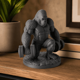 Muscular Gorilla Lifter Sculpture 3d model