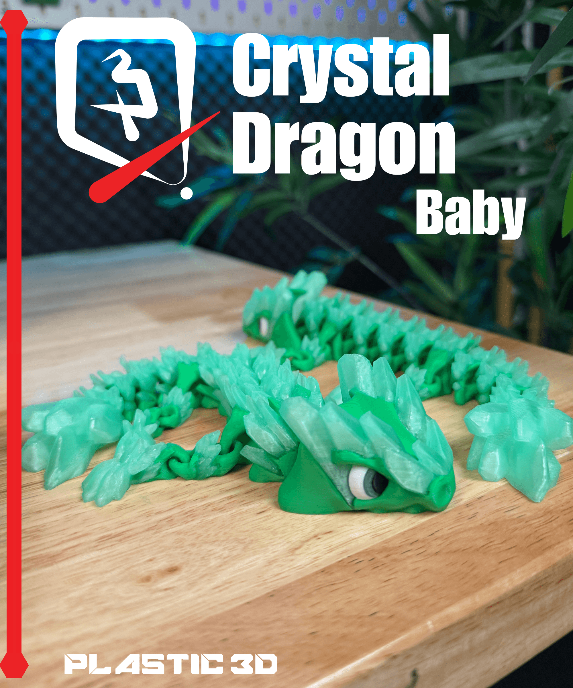Baby Articulated Crystal Dragon 3d model