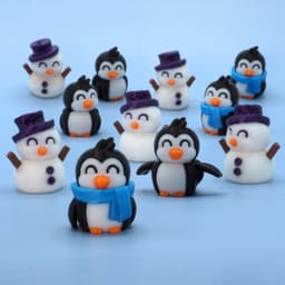 Tiny Penguin and Snowman 3d model