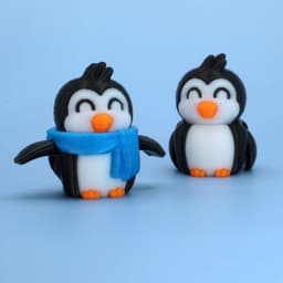Tiny Penguin and Snowman 3d model