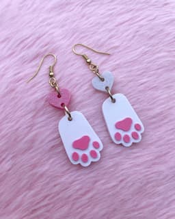 Cat Paw Earrings 3d model