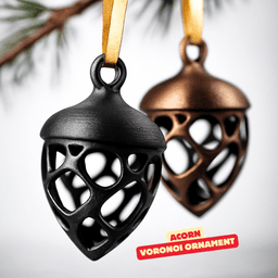 ACORN VORONOI ORNAMENT - MODERN CHRISTMAS DECORATION / WINTER DECOR 3d model