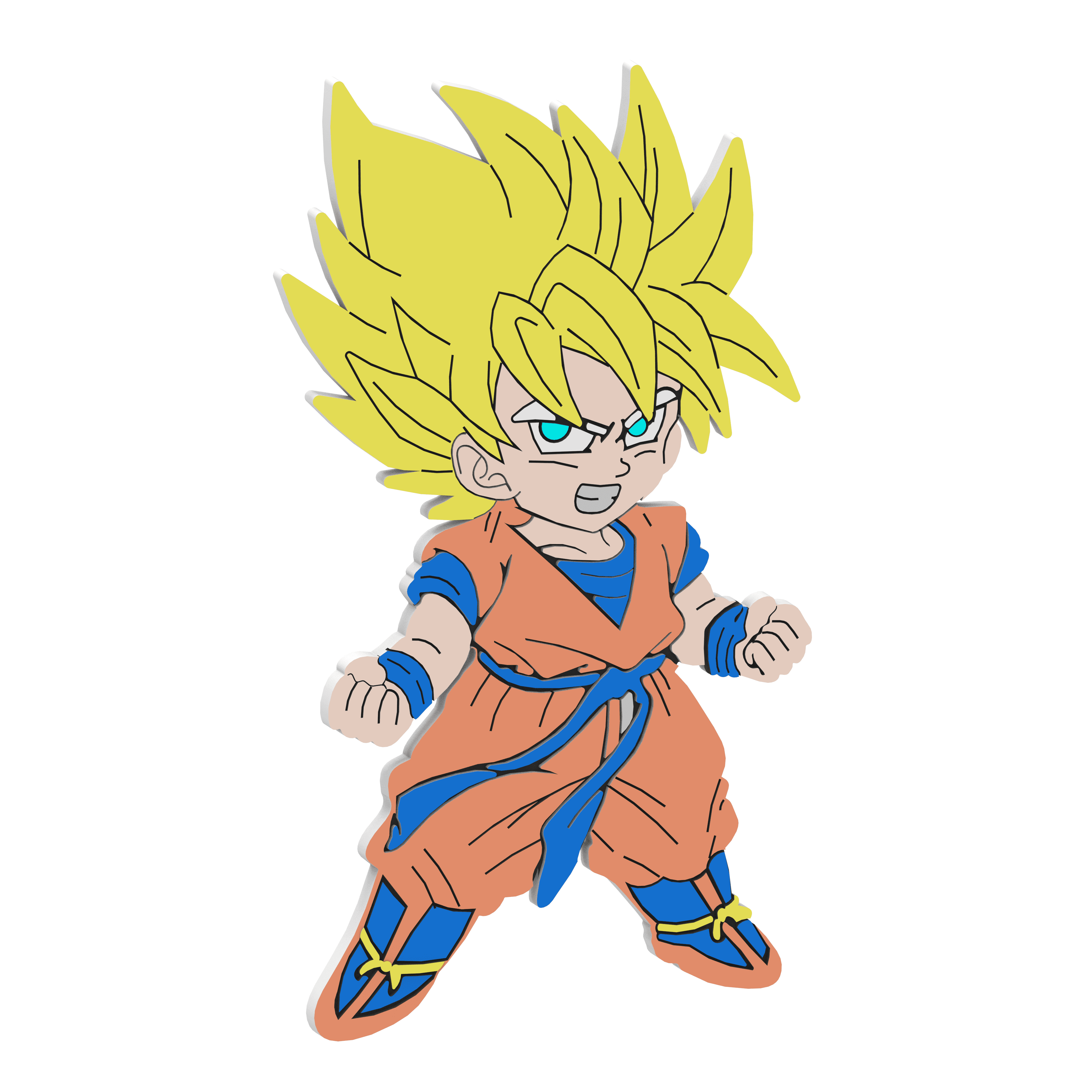 Goku Keychain 3D Print Design 3d model
