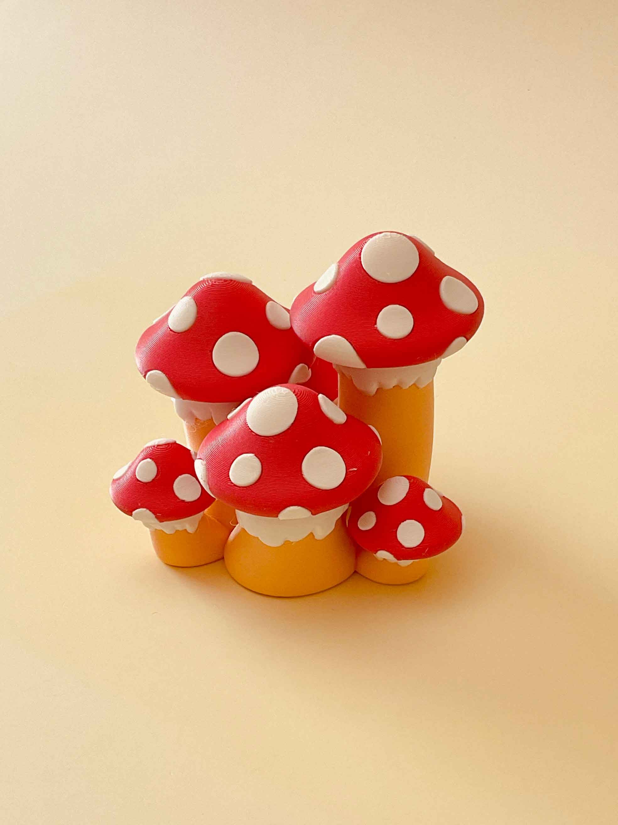 Toadstool Mushroom Cluster Multi Clicker Keychain Fidget Toy Bundle 3d model