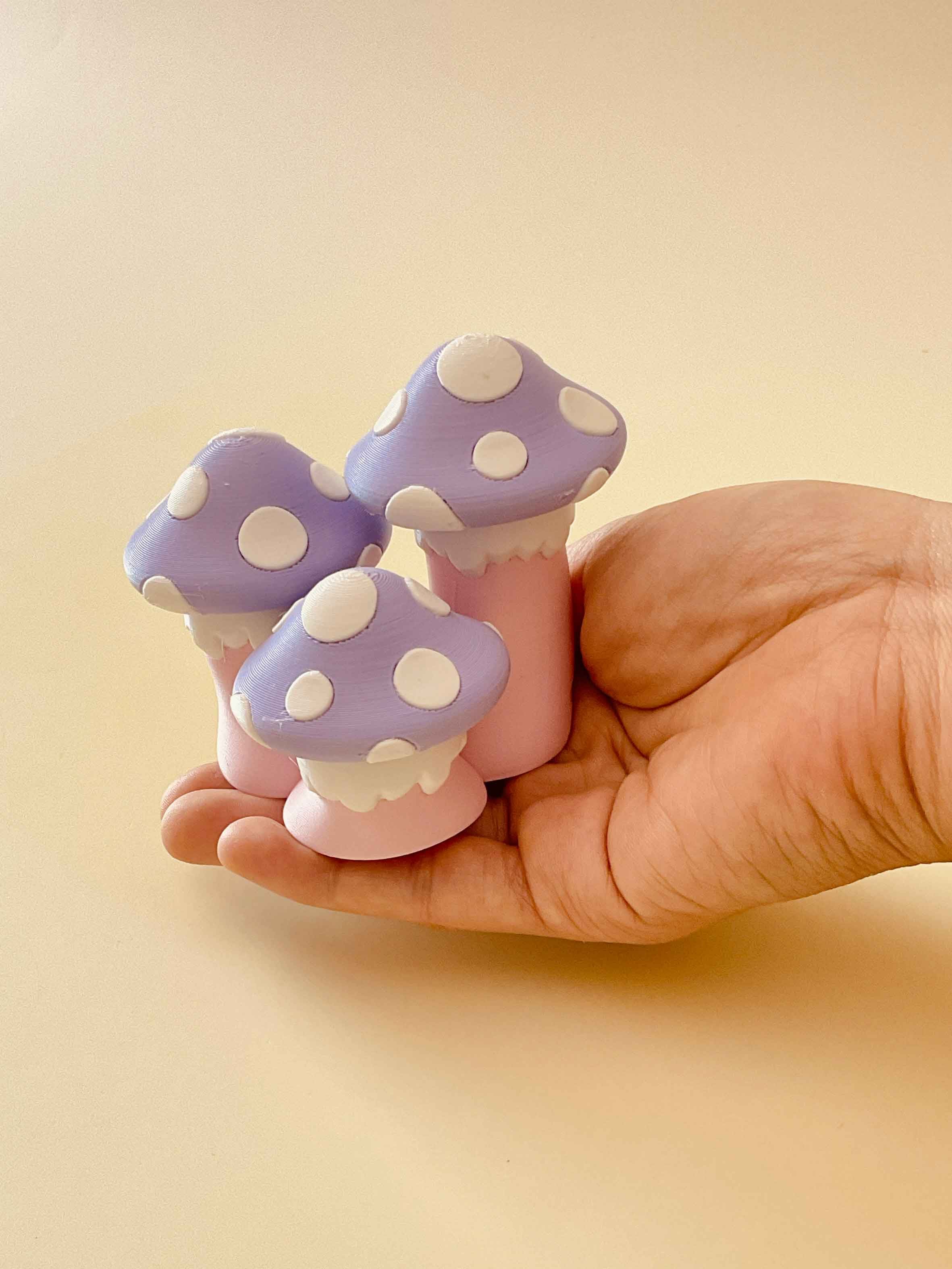 Toadstool Mushroom Cluster Multi Clicker Keychain Fidget Toy Bundle 3d model