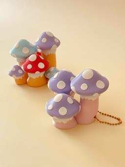 Toadstool Mushroom Cluster Multi Clicker Keychain Fidget Toy Bundle 3d model