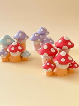 Toadstool Mushroom Cluster Multi Clicker Keychain Fidget Toy Bundle 3d model