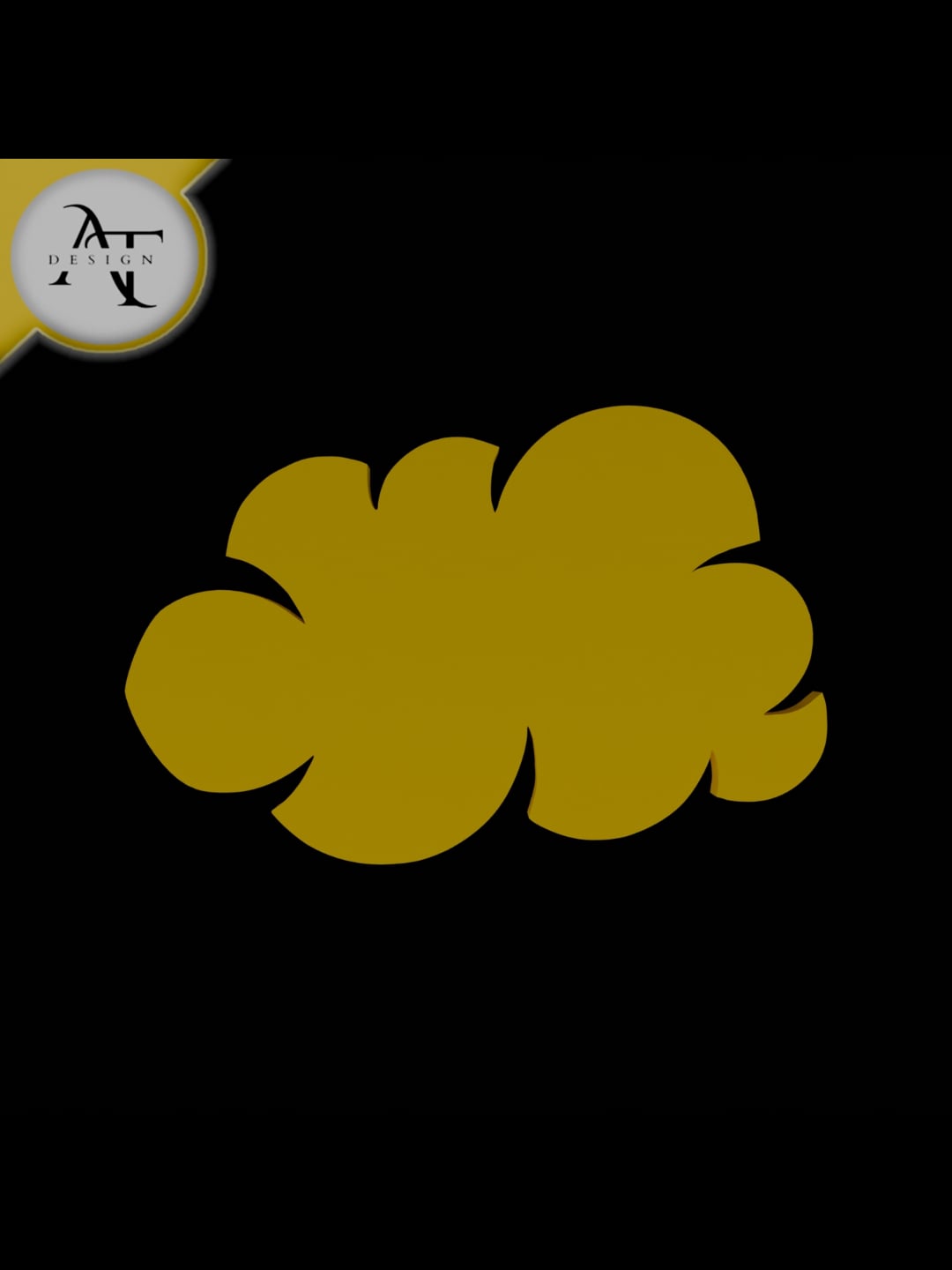 Simple Cloud Symbol - 2D Art 3d model