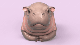 Cute Pygmy Hippo 3d model