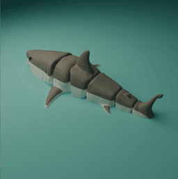 Articulated Great White Shark 3d model