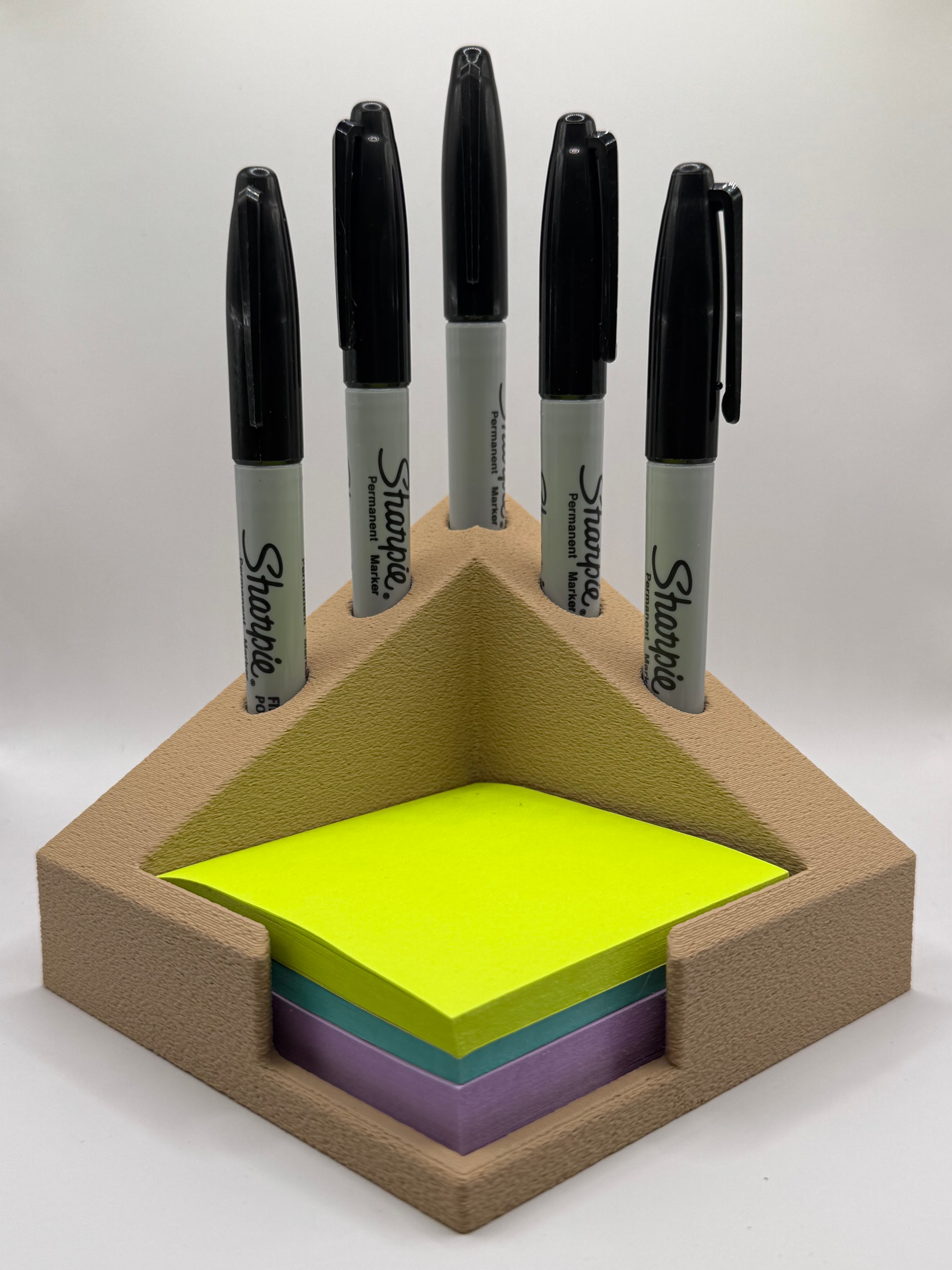 Post-It Sticky Note Sharpie Marker Holder 3d model