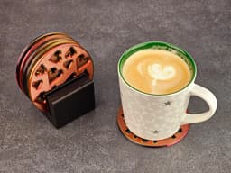 Coaster Set with Rollstop Table Stand 3d model
