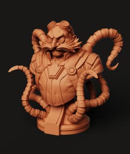 Evil Robot Doctor STL | Villain Bust 3D Print | Gamer Gift 3d model
