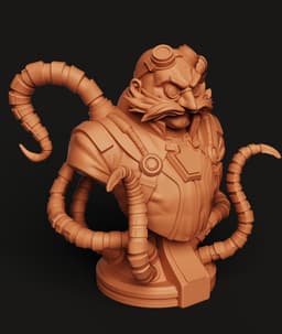 Evil Robot Doctor STL | Villain Bust 3D Print | Gamer Gift 3d model