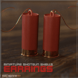Miniature Shotgun Shells Earrings 3d model