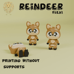 Cute Flexi Reindeer 3d model