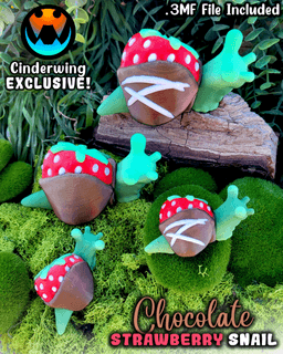 Tiny Chocolate Strawberry Snail 3d model