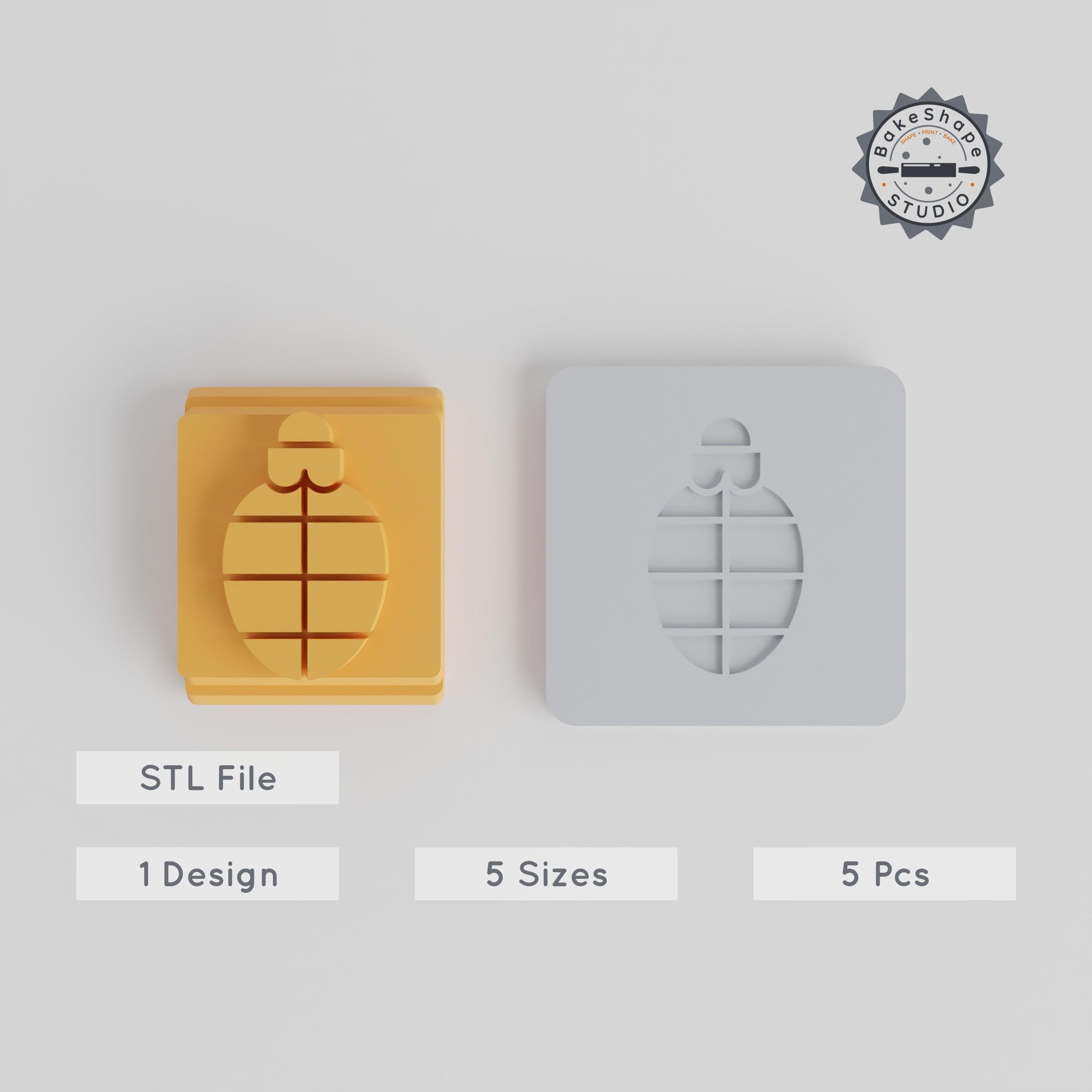 Christmas Stamp Tile Set, 5 Sizes for Clay, Cookies & Fondant, Festive Holiday Decor & Ornaments PRODUCT_3503 3d model
