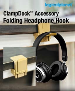 ClampDock Accessory - Folding Headphone Holder 3d model