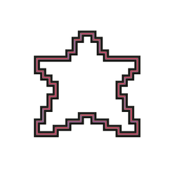 Pixel Star Cookie Cutter STL File - 4 inches 3d model