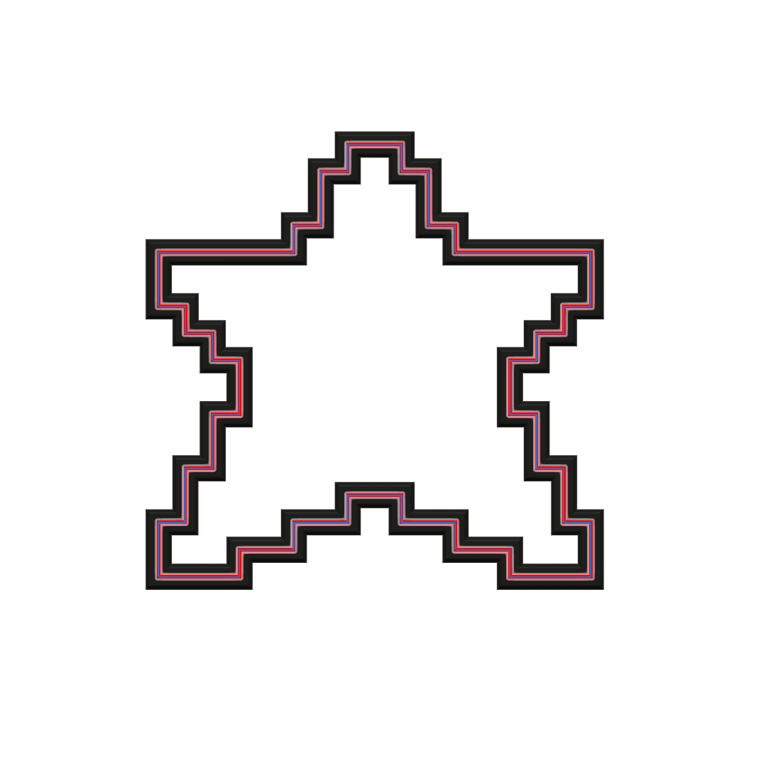 Pixel Star Cookie Cutter STL File - 4 inches 3d model