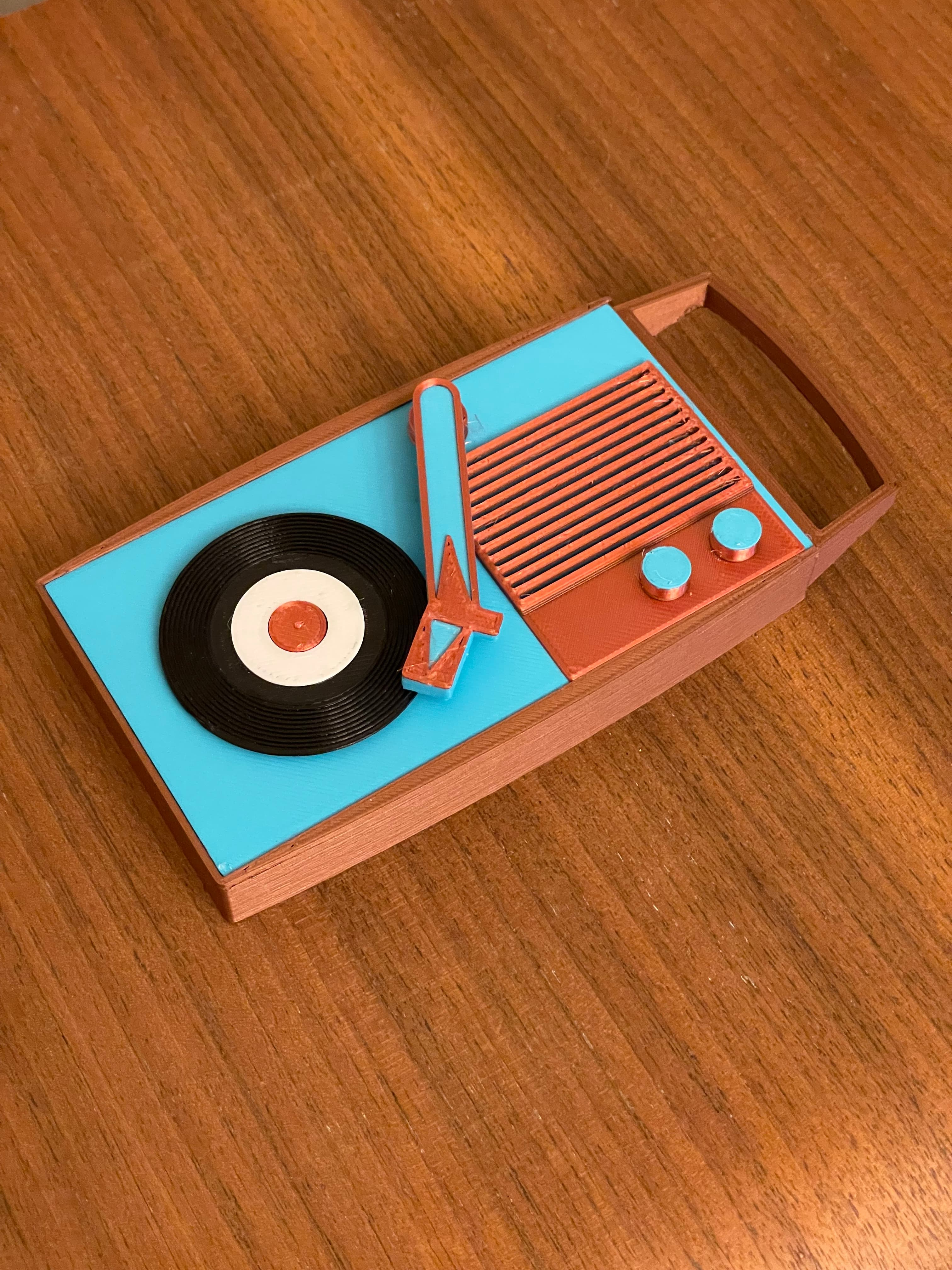 Mini 60s Record Player Slim 3d model