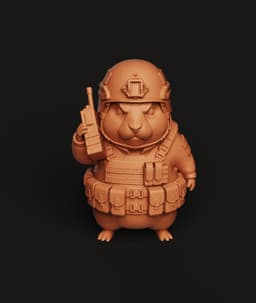 Tactical Hamster Multi-Color 3MF | Military Animal | Bambu Ready 3d model