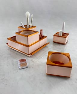 Makeup Organizer Modular Stacking Cosmetics Bins With Tray 3d model