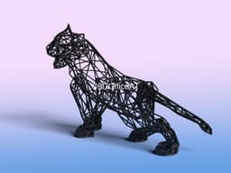 Jaguar Wire Art 3d model