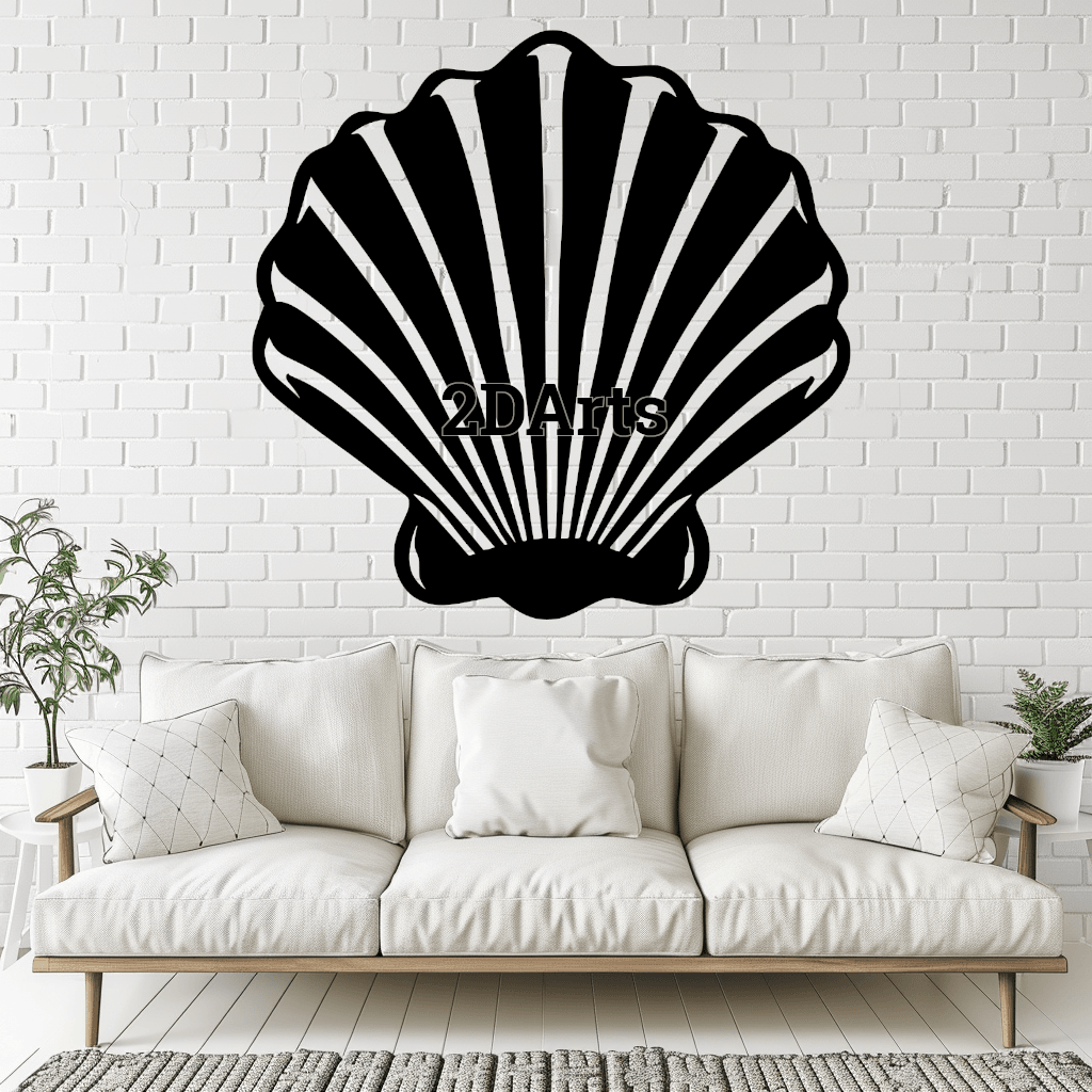 Shell 2D Wall Art/Window Art - Digital STL & SVG File 3d model