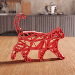 Low Poly Walking Cat Wall and Tabletop Art 3d model