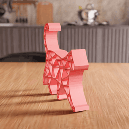 Low Poly Walking Cat Wall and Tabletop Art 3d model