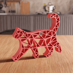 Low Poly Walking Cat Wall and Tabletop Art 3d model