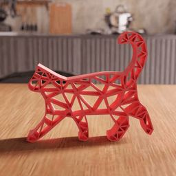 Low Poly Walking Cat Wall and Tabletop Art 3d model