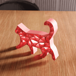Low Poly Walking Cat Wall and Tabletop Art 3d model