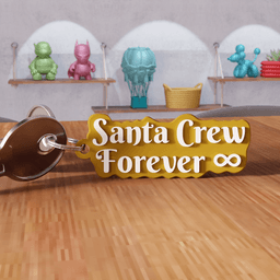 Santa Crew Forever Christmas Keychain 3d model