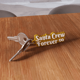 Santa Crew Forever Christmas Keychain 3d model