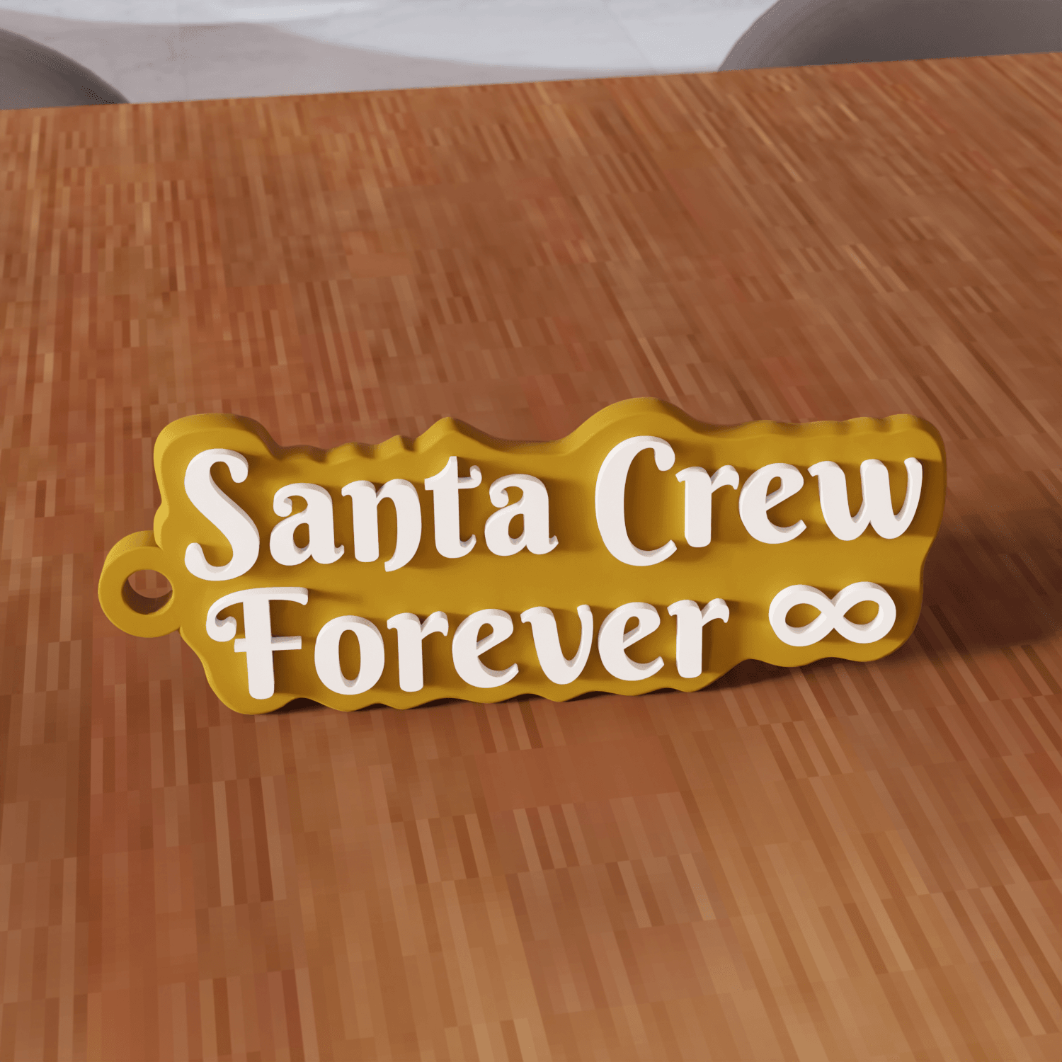 Santa Crew Forever Christmas Keychain 3d model