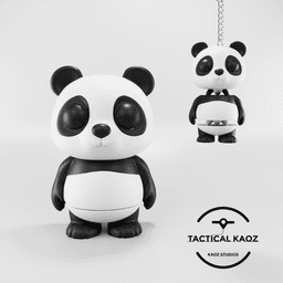 Flexy Panda Figurine + Keychain 3d model