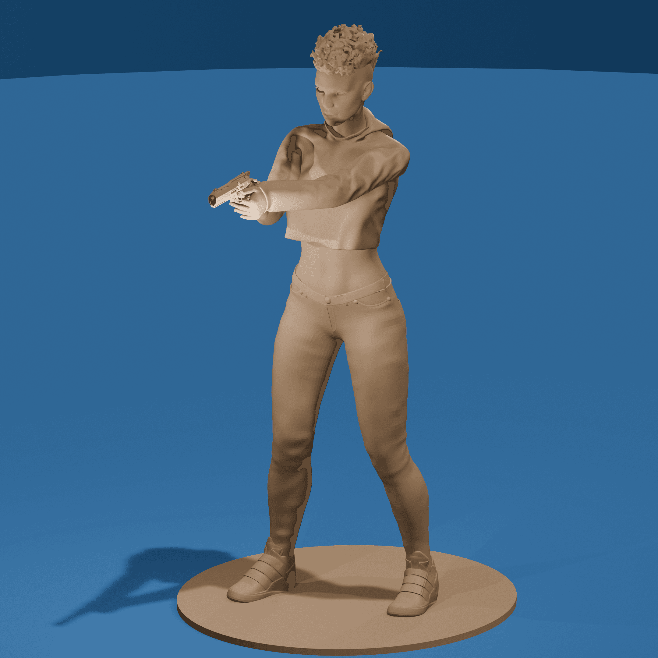 Black Undercover Female Cop v2 3d model