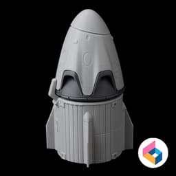 SpaceX Crew Dragon & Trunk 3d model