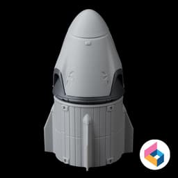 SpaceX Crew Dragon & Trunk 3d model