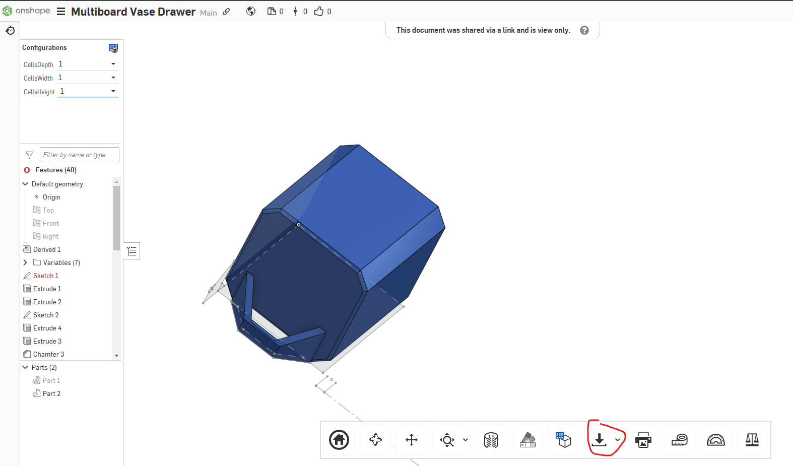 Multiboard Vase Drawer Generator 3d model