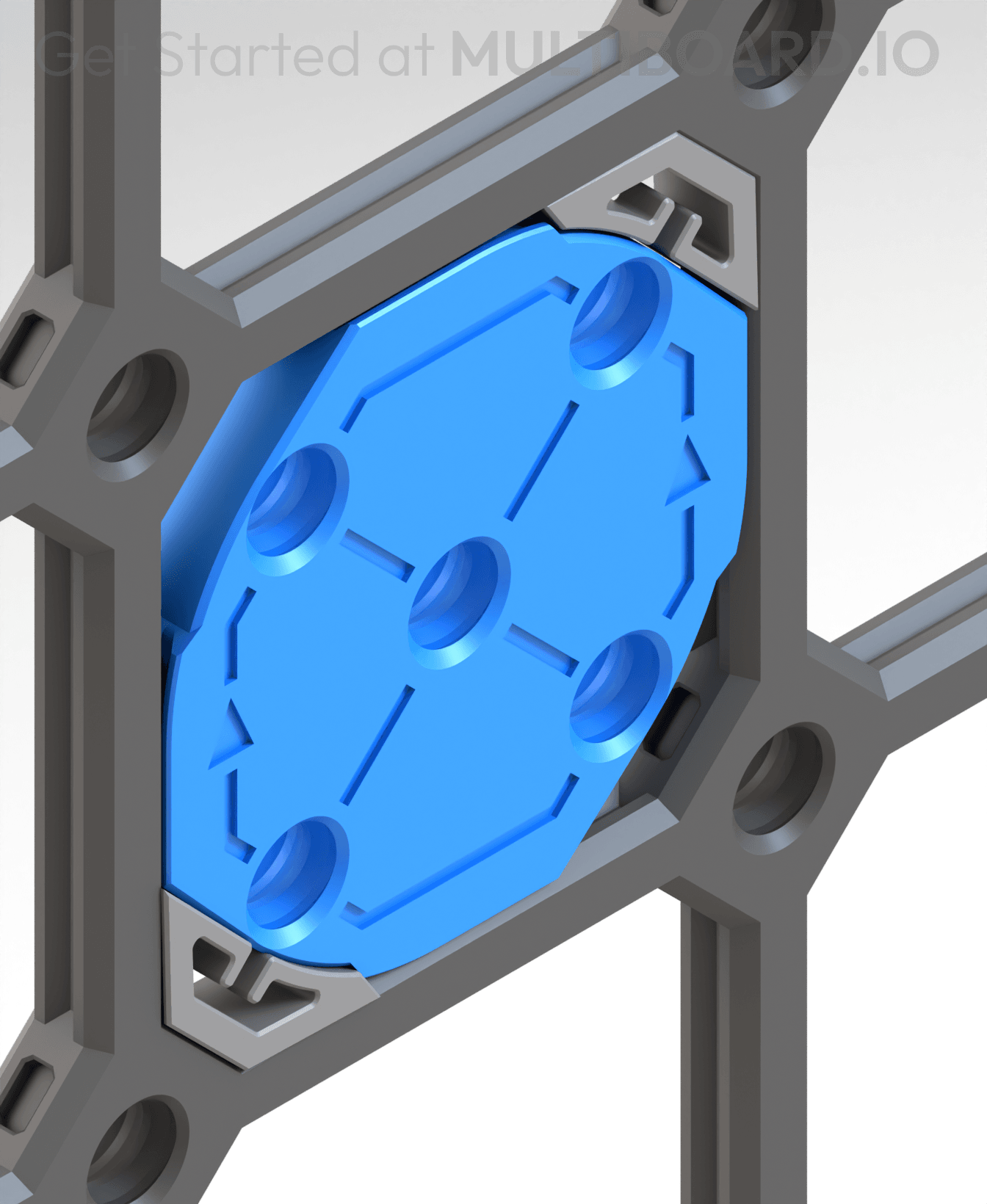 Small Threads - Square Plate Twist Lock 3d model