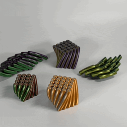 Twisted Wobble Bars Fidget Flexible Toy Print in Place 3d model