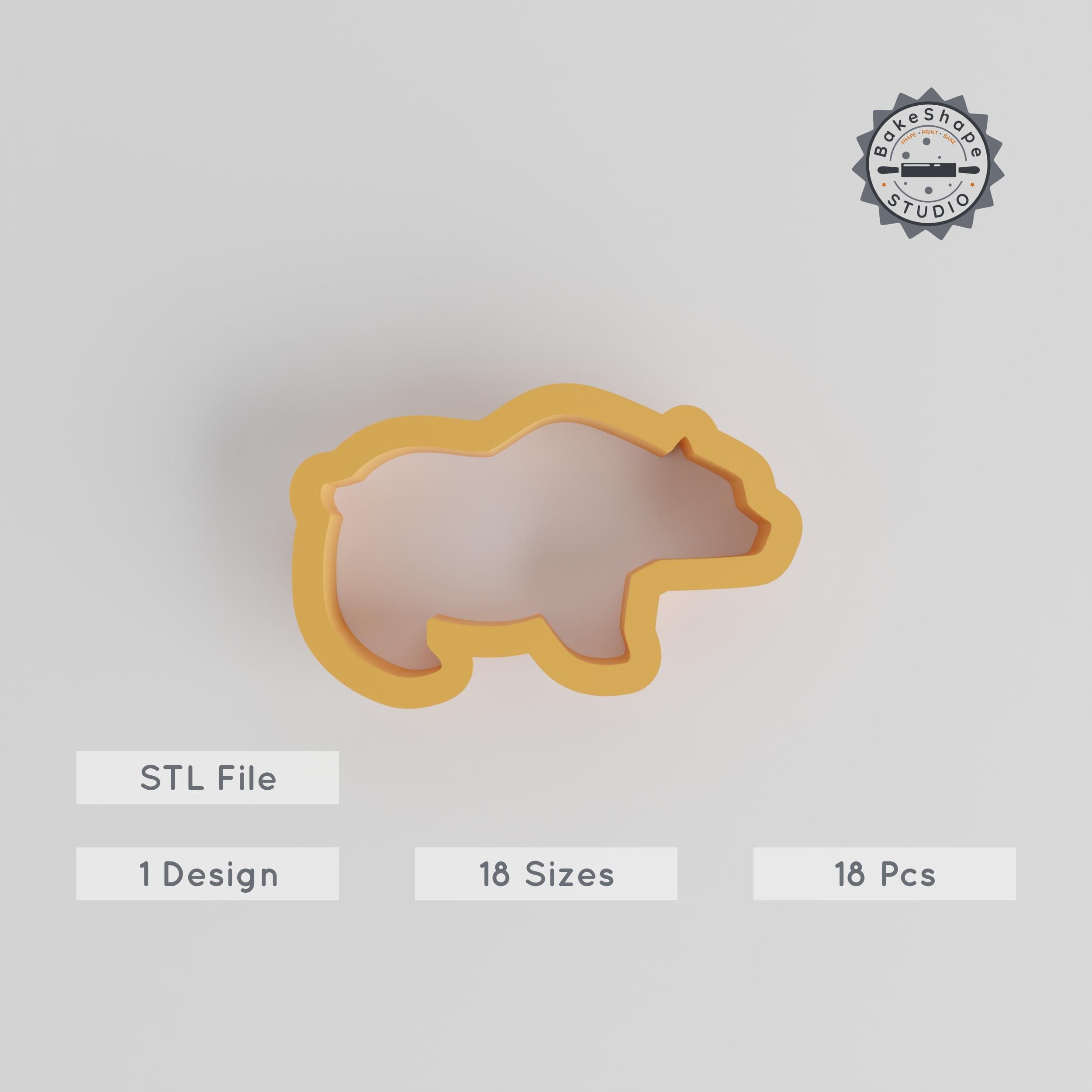 Bear Shape Cutter Collection, 18 Sizes for Cookies, Fondant & Clay, Animal Theme, Polar & Forest Bear Designs PRODUCT_128 3d model